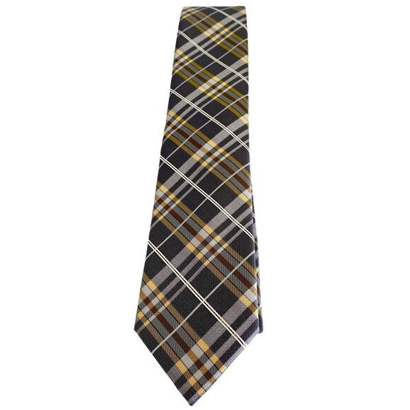 Platinum Designs gold gray brown white stripe 100 % polyester length 29 inches - Picture 1 of 5